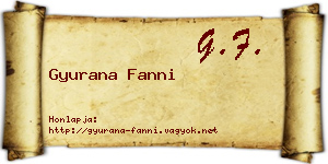 Gyurana Fanni névjegykártya